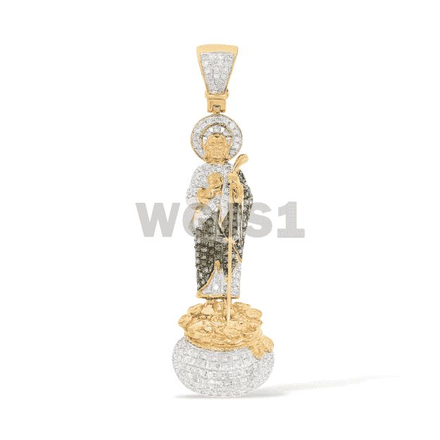 Diamond Saint Jude Pendant  0.85 ct. 14K Yellow Gold