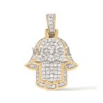 Diamond Hamza Hand Pendant 0.35 ct. 14k Yellow Gold