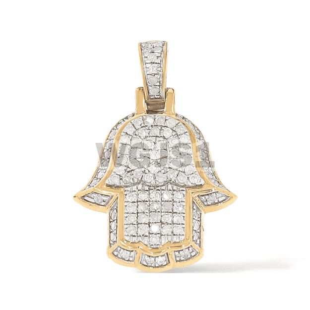 Diamond Hamza Hand Pendant 0.35 ct. 14k Yellow Gold