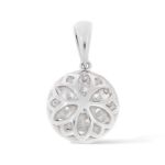 Diamond Cluster Round Circle Pendant 1.05 ct. 14k White Gold 1.78 g