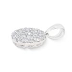 Diamond Cluster Round Circle Pendant 1.05 ct. 14k White Gold 1.78 g