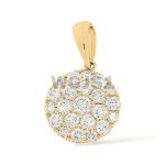 Diamond Cluster Round Circle Pendant 1.05 ct. 14k Yellow Gold 1.78 g