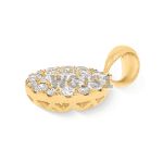 Diamond Cluster Round Circle Pendant 1.05 ct. 14k Yellow Gold 1.78 g