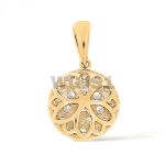 Diamond Cluster Round Circle Pendant 1.05 ct. 14k Yellow Gold 1.78 g