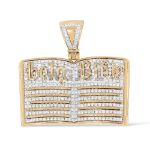 Pave Diamond Holy Bible Pendant 2.00 ct. 14k Yellow Gold