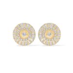 Round Baguette Diamond Earrings 0.45 ct. 14k Yellow Gold