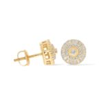 Round Baguette Diamond Earrings 0.45 ct. 14k Yellow Gold