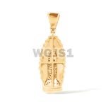 Colored Diamond Mother Mary Pendant 0.48 ct. 14k Yellow Gold