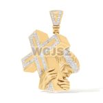 Diamond Jesus Carrying the Cross Pendant 0.53 ct. 14k Yellow Gold