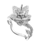 Diamond Engagement Mounting Ring 0.95 ct. 14K White Gold