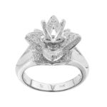 Diamond Engagement Mounting Ring 0.89 ct. 14K White Gold