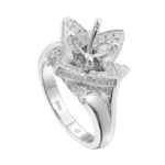 Diamond Engagement Mounting Ring 0.89 ct. 14K White Gold