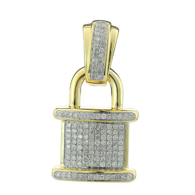 Diamond lock Pendant   0.80 ct. 10K Yellow Gold 4.64 g