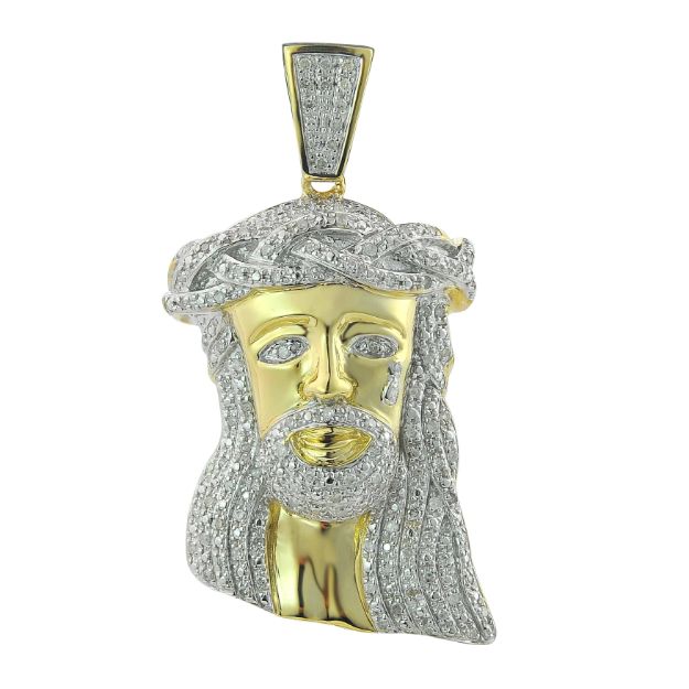 Diamond Jesus Pendant  0.66 ct. 10K Yellow Gold 13.94 g