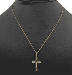 Diamond Cross with Gold Chain 0.35ct 14K Yellow Gold