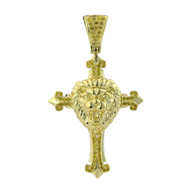 Diamond Cross pendant  0.42 ct. 10K Yellow Gold 5.26 g