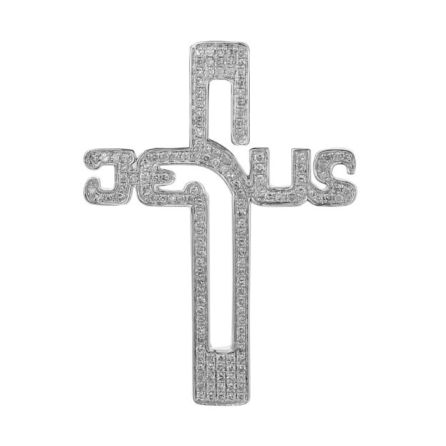 Diamond Jesus Pendant   0.53 ct. 14K White Gold 3.11 g