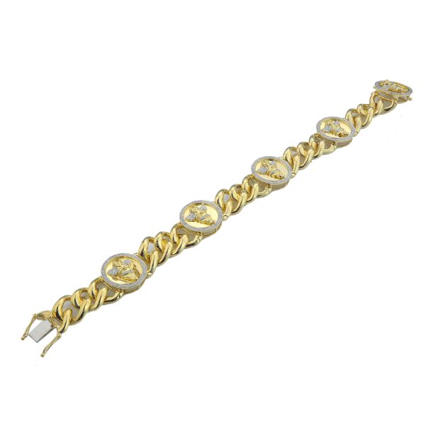 Diamond Cuban Angel Bracelet 1.39 ct. 10K Yellow Gold