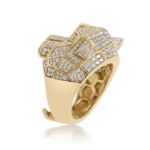 Diamond Tiger Head Ring 3.16 ct. 14K Yellow Gold