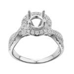 Diamond Engagement Mounting Ring 0.72 ct. 14K White Gold