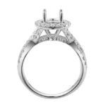 Diamond Engagement Mounting Ring 0.72 ct. 14K White Gold