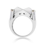 White and Canary Diamond Ring 3.30 ct. 14K White Gold