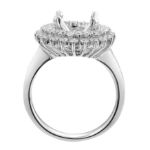 Halo Mountain engagement Ring  0.87 ct. 14K White Gold