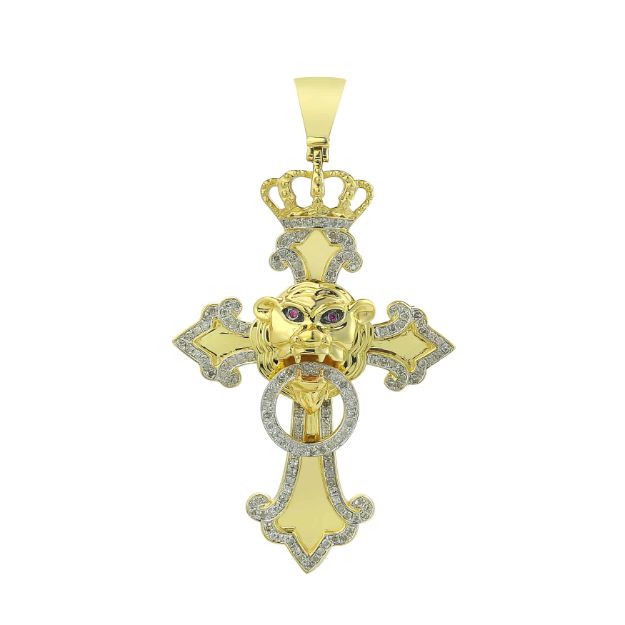 Diamond Cross pendant  0.67 ct. 10K Yellow Gold 11.75 g