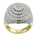 Diamond Men&#39;s Ring  4.22 ct. 10K Yellow Gold