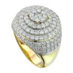 Diamond Men&#39;s Ring  4.22 ct. 10K Yellow Gold