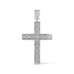 Diamond Cross Pendant 4.25 ct. 10K White Gold