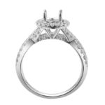 Diamond Engagement Mounting Ring 0.77 ct. 14K White Gold