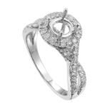 Diamond Engagement Mounting Ring 0.77 ct. 14K White Gold