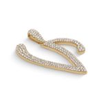 Diamond Letter V Pendant 0.46 ct. 14K Yellow Gold