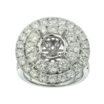 Diamond Ring 2.60 ct. 14K White Gold 7.85 g