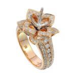 Diamond Engagement Mounting Ring 1.80 ct. 14K Rose Gold