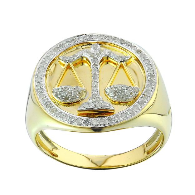 Diamond Scale of Justice Ring  0.39 ct. 10K Yellow Gold