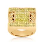 Princess Cut Canary Diamond Ring 5.65 ct. 14K Yellow Gold