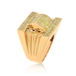 Princess Cut Canary Diamond Ring 5.65 ct. 14K Yellow Gold