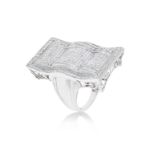 Wavy Diamond Ring 3.70 ct. 14K White Gold