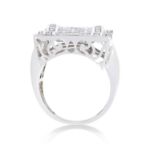 Wavy Diamond Ring 3.70 ct. 14K White Gold