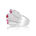 Diamond and Ruby Ring  8.36 ct. 14K White Gold