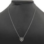 Diamond and Red Stones Heart with Gold Chain 0.55ct 14K White Gold