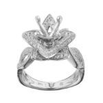 Diamond Engagement Mounting Ring   0.95 ct. 14K White Gold