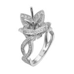 Diamond Engagement Mounting Ring   0.95 ct. 14K White Gold