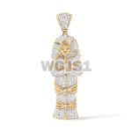 Diamond King Tut Tomb Pendant 0.38 ct. 14k Yellow Gold