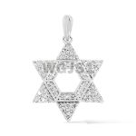 Diamond Star of David Pendant 0.35 ct. 14k White Gold