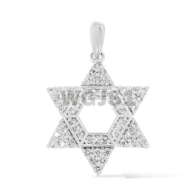 Diamond Star of David Pendant 0.35 ct. 14k White Gold