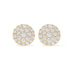 Diamond Cluster Round Earrings 1.14 ct. 14k Yellow Gold