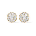 Diamond Cluster Circle Earrings 0.45 ct. 14k Yellow Gold